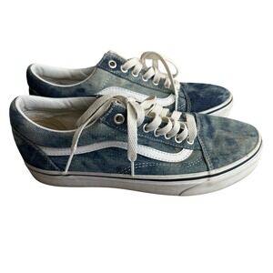 Vans Old Skool Bleached Denim Skate Shoes Sneakers Men 8 Women 9.5
